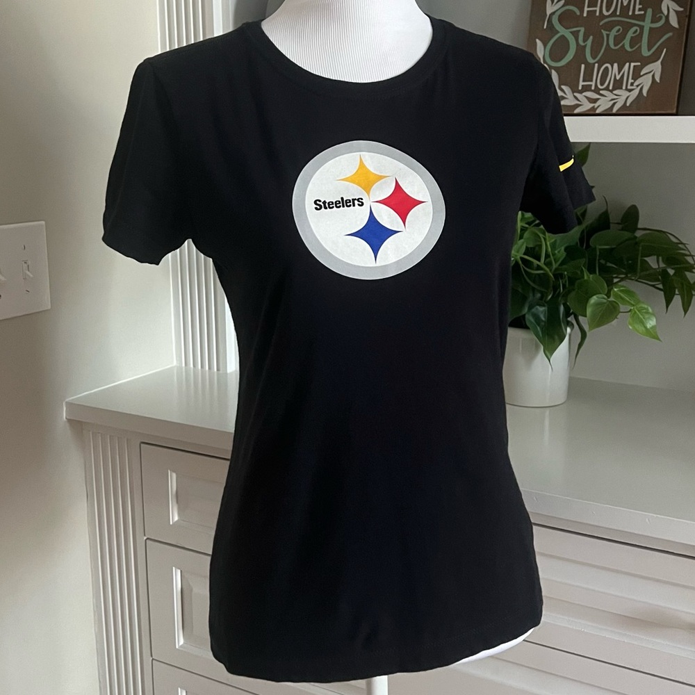 Pittsburgh Steelers NFL Nike Black Tee Shirt Sz M Slim Fit (fits like small)
